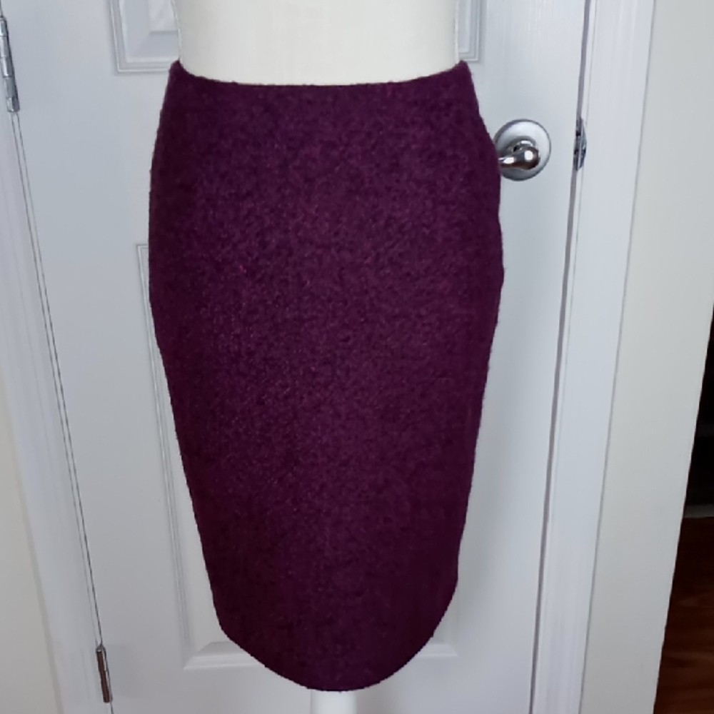 AK2 Ann Klein Purple/Black Women's Skirt Wool Blend Size 2P